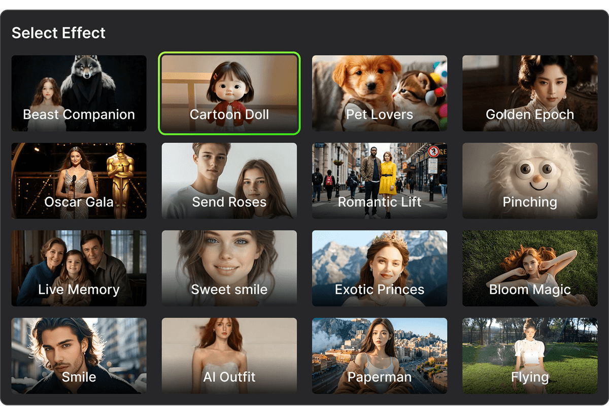 70+ AI Video Effects