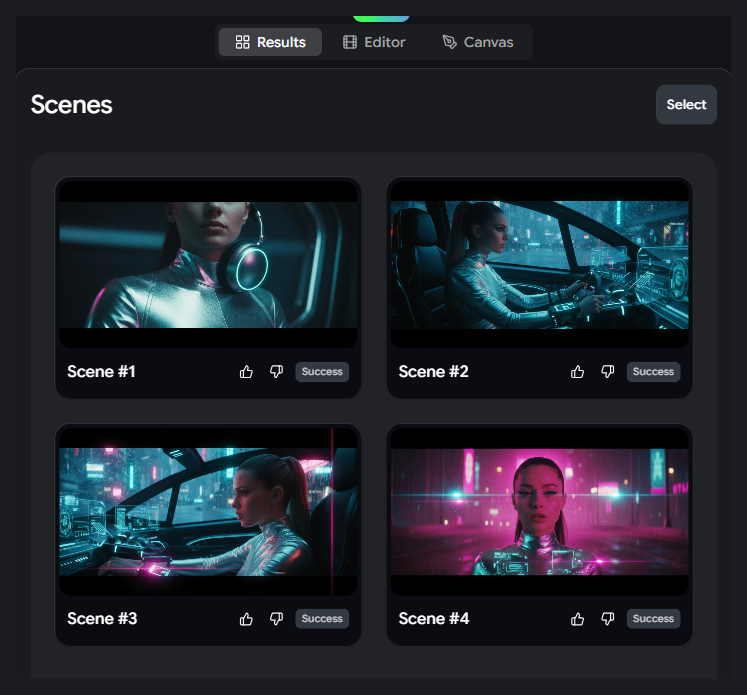 Storyboard result