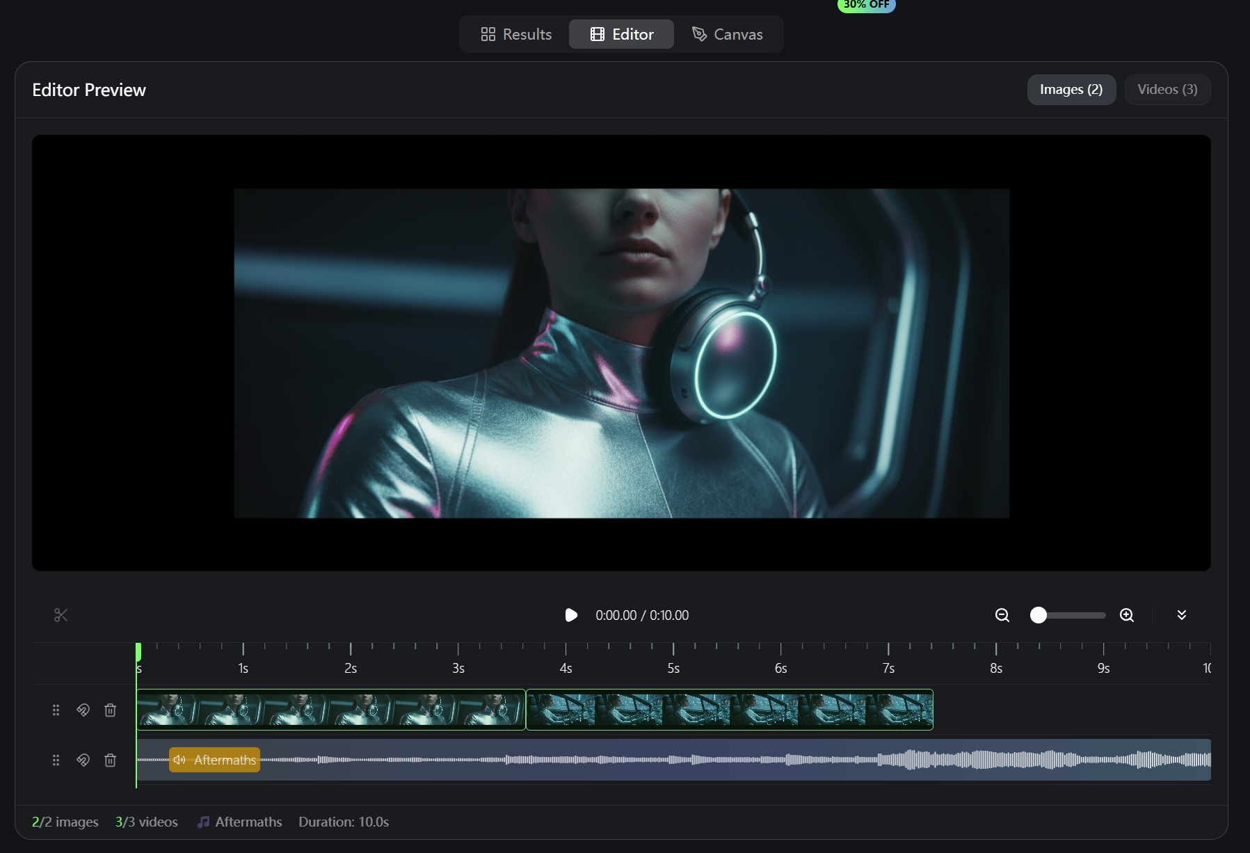 Editor Preview timeline
